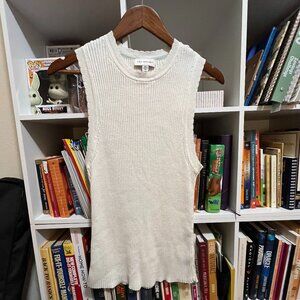 Free Assembly Women's Scallop Trim Sleeveless Sweater-XXL